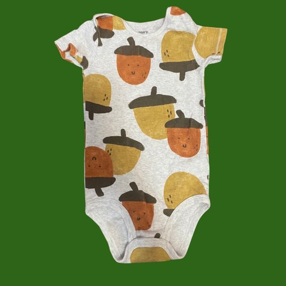 🍂 Carter’s 24M Acorn Print Bodysuit – Neutral Fall Baby One-Piece 24M - Picture 2 of 7